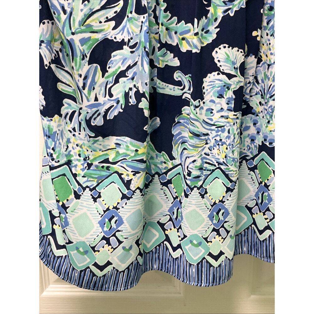 Lilly Pulitzer Women’s Floral Print 3/4 Sleeves V-Neck Tassel Blouse XS - Picture 10 of 14